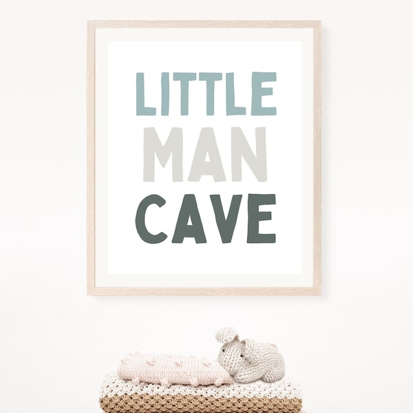 Little Man Cave Print, Boy Nursery, Boy Room, Digital Prints, Toddler Decor, Small Business Art, Digital File, Boy Room Design, Play Room