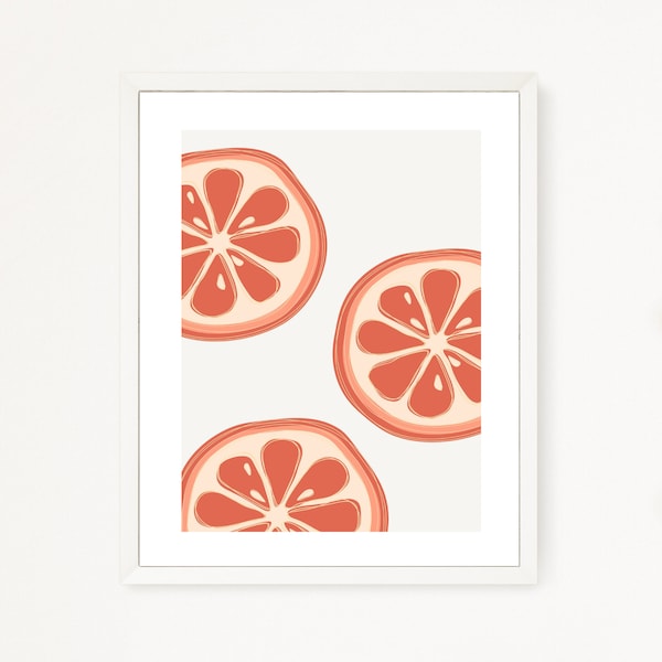 Grapefruit Print - Etsy