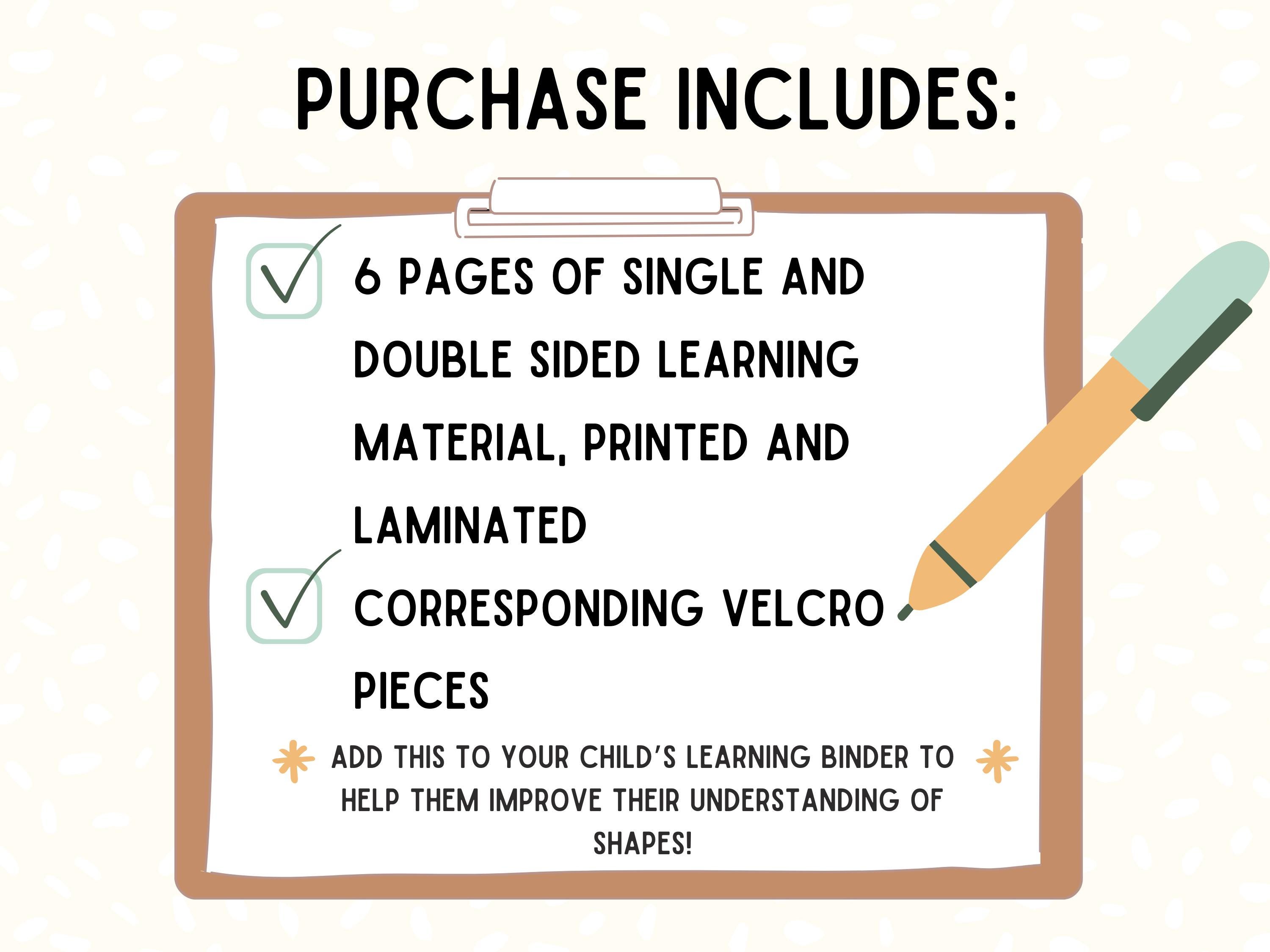 Learning Aid Shapes Learning Binder Shapes Extension Pack, Shapes Learning Aid, Shape ...