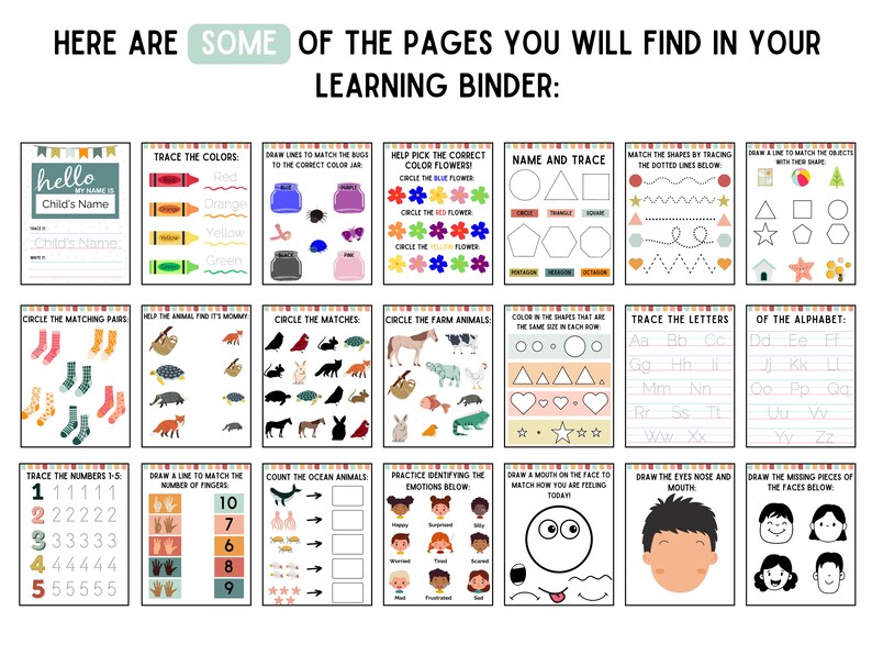 Boy Customizable Learning Book for Toddler Boys (3-4 Y/o): Preschool ...