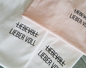 Iron-on patch "Lieber Voll" | Black & white print for T-shirts | JGA ladies