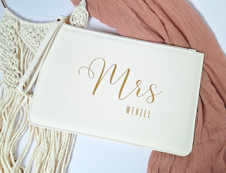 Personalisierte Brauttasche Clutch für die Braut Handtasche für Hochzeit Bild 4