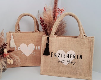 Farewell gift for a kindergarten teacher with a macramé pendant | Kindergarten teacher with heart | Thank you and farewell gift | Kindergarten and daycare