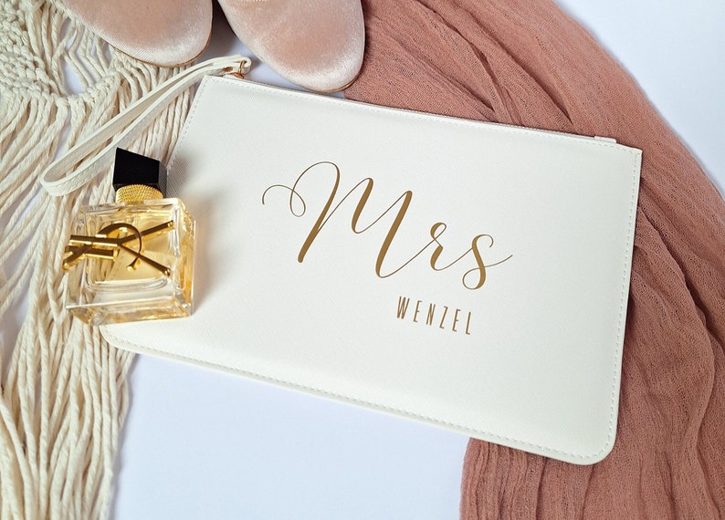 Personalisierte Brauttasche Clutch für die Braut Handtasche für Hochzeit Bild 5