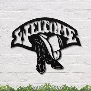 Welcome Sign, Cowboy Welcome Sign, Cowboy Hat Welcome Sign, Front Door Welcome Sign, Farm Welcome Sign, Ranch Welcome Sign, Cowboy Hat Sign