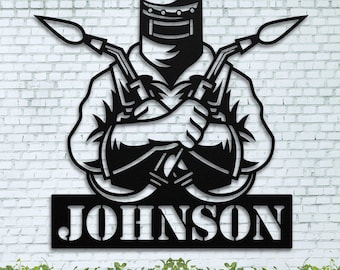 Metal Welding Wall Art | Welding Shop Sign | Personalized Welder Gift | Custom Welder Metal Sign | Metal Welding Sign