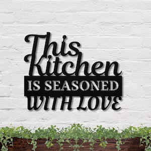 Custom Metal Sign for Kitchen, Nana&#39;s Kitchen Metal Sign, Seasoned With Love Kitchen, Nana Mothers Day Gift, Custom Kitchen Sign Wall Decor