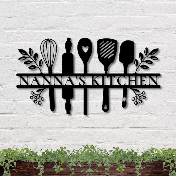 Custom Metal Sign for Kitchen, Nana's Kitchen Metal Sign, Personalized Kitchen Signs, Nana Mothers Day Gift, Custom Kitchen Sign Wall Decor