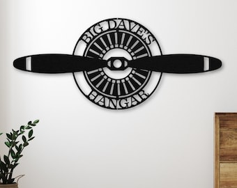 Metal Propeller Sign | Airplane Hangar Sign | Aviation Propeller Sign | Custom Aviation Sign | Airplane Propeller Wall Art