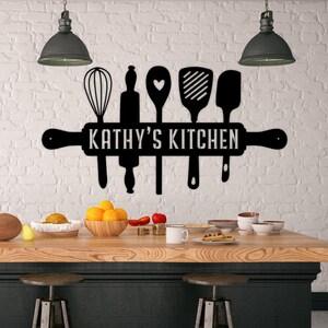 Custom Metal Sign for Kitchen, Nana&#39;s Kitchen Metal Sign, Personalized Kitchen Signs, Nana Mothers Day Gift, Custom Kitchen Sign Wall Decor