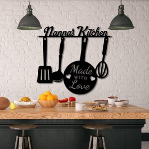 Custom Metal Sign for Kitchen, Nana&#39;s Kitchen Metal Sign, Personalized Kitchen Signs, Nana Mothers Day Gift, Custom Kitchen Sign Wall Decor
