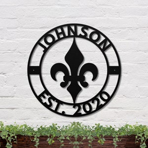 Personalized Fleur De Lis Sign, Custom Fleur De Lis Sign, Personalized Sign, Fleur De Lis Sign, Fleur De Lis Decor, Metal Fleur De Lis Sign