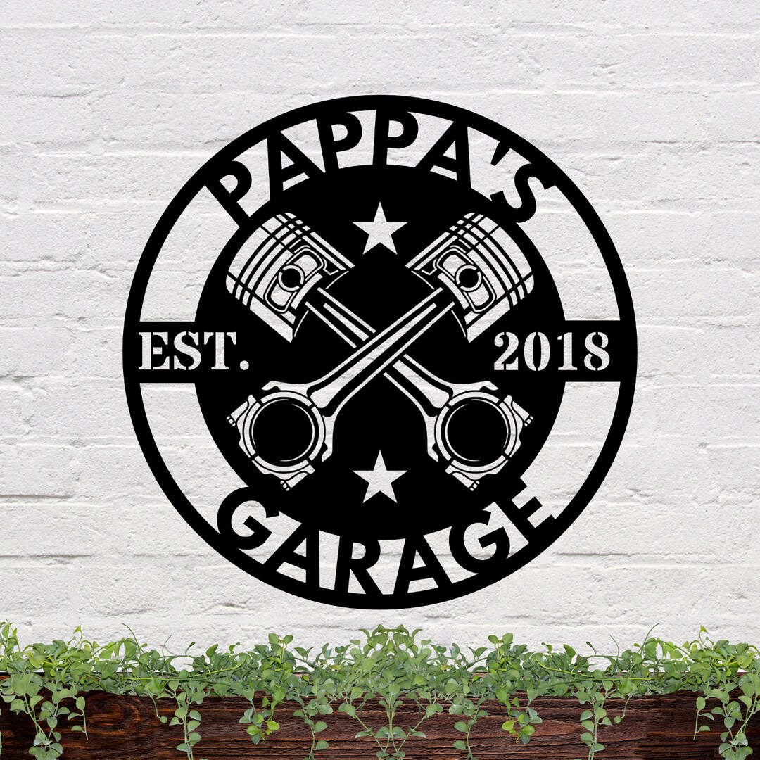 Papa's Garage, Dad's Garage, Garage Gift for Dad, Metal Garage Sign
