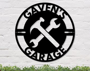 Personalized Garage Sign, Rustic metal garage sign, Garage wall art,Garage workshop sign,Garage name sign, Mancave garage sign,Workshop Sign