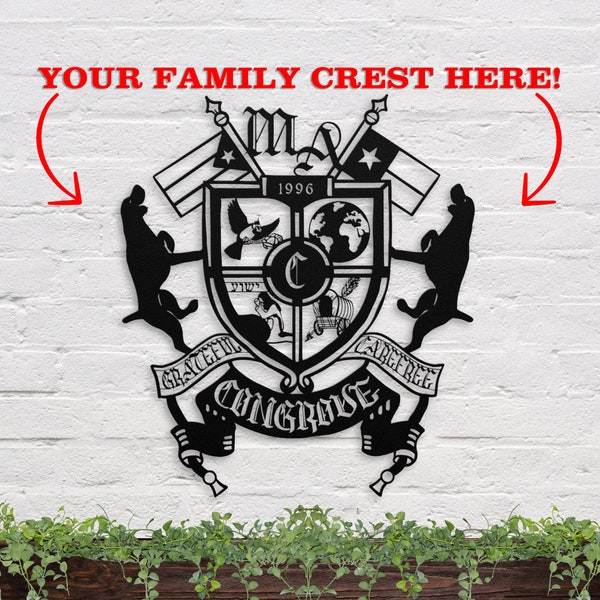 Family Crest Metal Sign, Your Family Crest, Custom Metal Sign, Family Crest Coat of Arms, Metal Family Crest, Custom Family Crest Sign