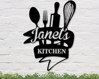 Personalized Kitchen Sign, Custom Metal Sign for Kitchen, Nana's Kitchen Metal Sign, Kitchen Wall Art Gift for Mom, Kitchen Wall Decor