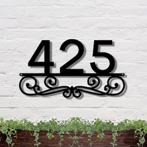 Custom Swirl Address Sign, Personalized Metal Address Sign, Address Plaque, Metal Address Numbers, Personalized Address Sign