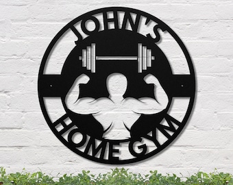 Custom Metal Home Gym Sign, Personalized Gym Decor