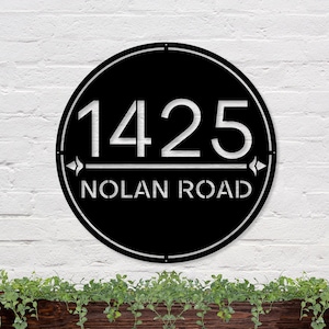 Circle Address Sign, Custom Address Sign, Personalized Circle Address Sign, Address Signs, Address Numbers, Metal Address Sign, Address Sign