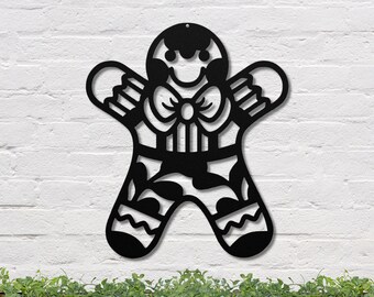 Powder Coated Gingerbread Man Sign, Christmas Decor, Holiday Ornament