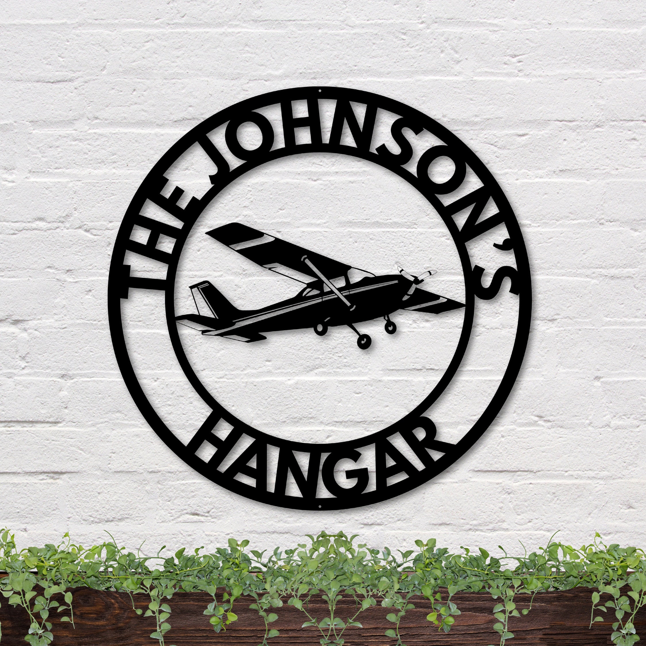 Airplane Hangar Sign, Cesna Plane Wall Art, Custom Pilot Name Sign, Aviation Lover Sign, Personalized Airplane Wall Art, Aviation Wall Decor