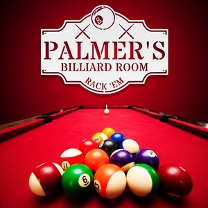 Panneau de salle de billard, panneau de table de billard, panneau de salle de billard, panneau de table de billard personnalisé, panneau de salle de billard personnalisé, cadeau joueur de billard, cadeau mancave image 3