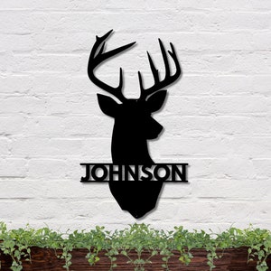 Personalized Deer Head Sign, Deer Camp Sign, Deer head, Customm Texas Ranch Gift, Gift for Hunter, Deer Hunter Gift, Deer Camp Sign,