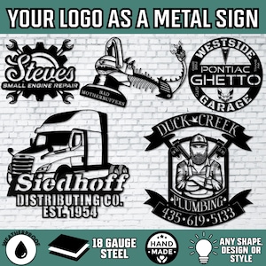Custom Logo Sign | Personalized Metal Wall Sign | Custom Steel Decor | Metal Logo Sign | Logo and Text Metal Wall Sign