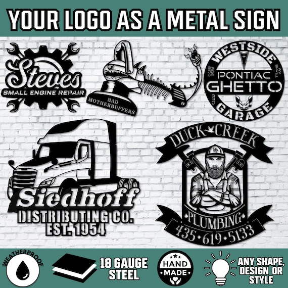 Custom Logo Sign | Personalized Metal Wall Sign | Custom Steel Decor | Metal Logo Sign | Logo and Text Metal Wall Sign