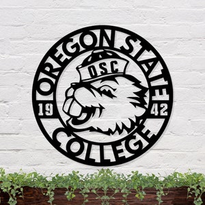 Oregon State College Sign, Metal OSC Sign, Oregon State 1942, Benny the Beaver, Oregon State Oregon State Metal Sign Oregon State Sport Sign