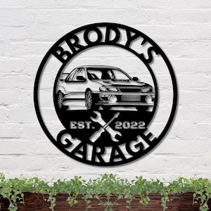 Custom Car Sign, Car Signs for Garage, Car Name Sign, Tuner Car, Garage Metal Sign, Man Cave Sign, Mechanic Gifts, Work Shop