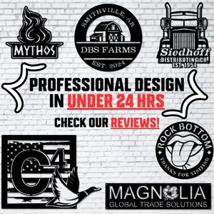 Custom Logo Sign | Personalized Metal Wall Art Sign | Custom Steel Decor | Metal Logo Sign | Logo and Text Metal Wall Art Sign image 2
