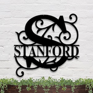 Monogram Metal Initial Sign | Door Initial Sign | Last Name Initial | Metal Initial Sign | Wedding Initial Sign | Front Door Monogram Sign