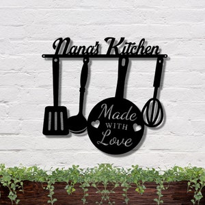 Custom Metal Sign for Kitchen, Nana&#39;s Kitchen Metal Sign, Personalized Kitchen Signs, Nana Mothers Day Gift, Custom Kitchen Sign Wall Decor