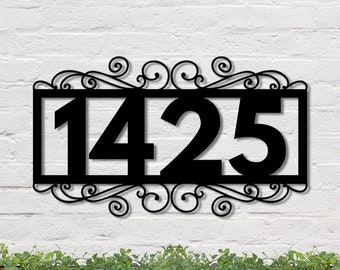 Swirl Address Sign, Custom Address plaque, Address sign, Custom metal address sign, Custom Address Sign, Personalized Address Sign