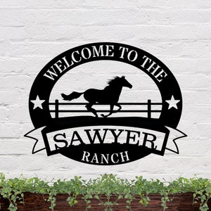 Custom Horse Metal Wall Art Horse Sign Ranch Metal Sign Ranch Decor Outdoor Metal Name Sign Farmhouse Wall Decor Decor for Farm Ranch Signs