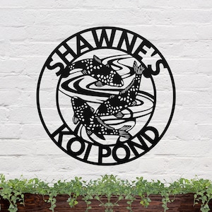 Personalized Koi Pond Sign, Koi Fish Sign, Custom Koi Pond Sign, Koi Fish, Custom Fish Sig, Koi Pond