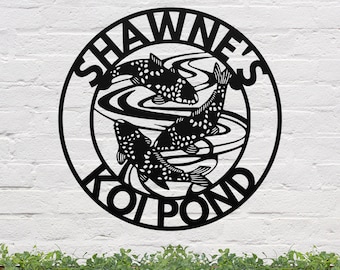 Personalized Koi Pond Sign, Koi Fish Sign, Custom Koi Pond Sign, Koi Fish, Custom Fish Sig, Koi Pond