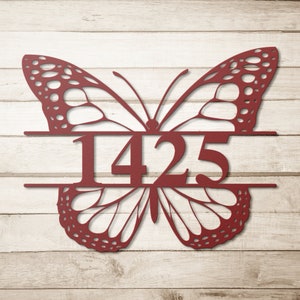 Custom Butterfly Address Sign, Custom Metal Name Sign, Butterfly Sign ...