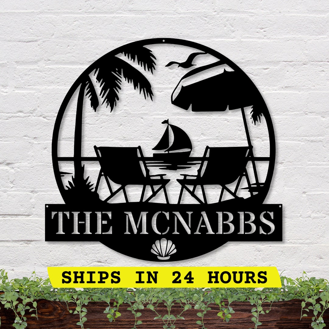 Beach Sign, Family Name Beach House Sign, Beach Scene, Beach House