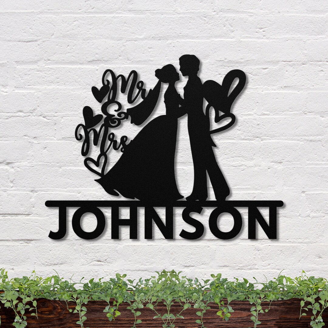 Custom Wedding Sign, Mr and Mrs Sign, Last Name Metal Sign, Custom ...