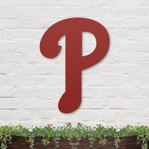 Phillies P Sign | Metal Phillies Sign | Philadelphia Phillies Decor | Phillies Wall Art | Phillies Baseball Sign | World Series Baseball