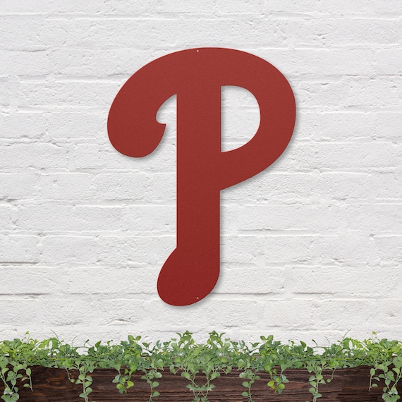 Phillies P Sign | Metal Phillies Sign | Philadelphia Phillies