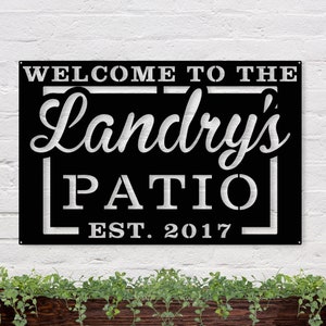 Outdoor Patio Sign, Personalized Family Patio Sign, Metal Patio Established Date Sign, Personalized Patio Sign, Patio Decor, Patio Sign