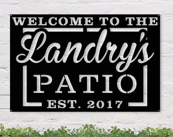 Outdoor Patio Sign, Personalized Family Patio Sign, Metal Patio Established Date Sign, Personalized Patio Sign, Patio Decor, Patio Sign
