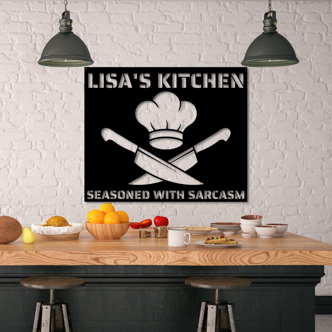 Chef Sign, Custom Metal Sign for Kitchen, Kitchen Sign, Personalized ...