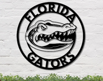 Metal Florida Gators Sign: Powder Coated UF Swamp Decor