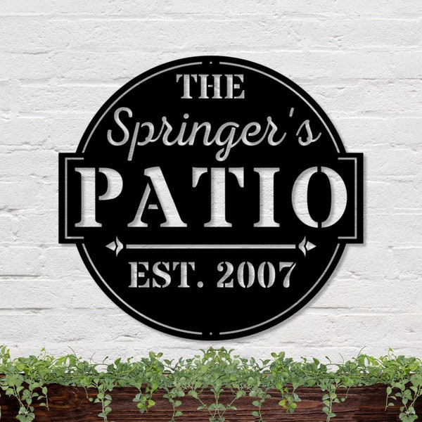 Custom Backyard Sign, Welcome to our Patio Sign, Personalized Backyard Sign, Metal Patio Sign, Personalized Patio Sign, Backyard Sign