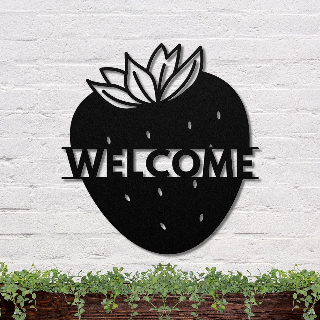 Personalized Strawberry Sign, Metal Strawberry Sign, Strawberry Sign
