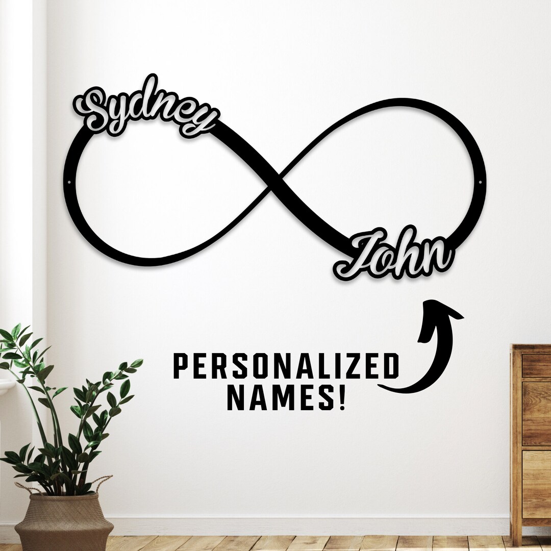 Infinity Name Sign Personalized Metal Infinity Wall Art Valentines Gift